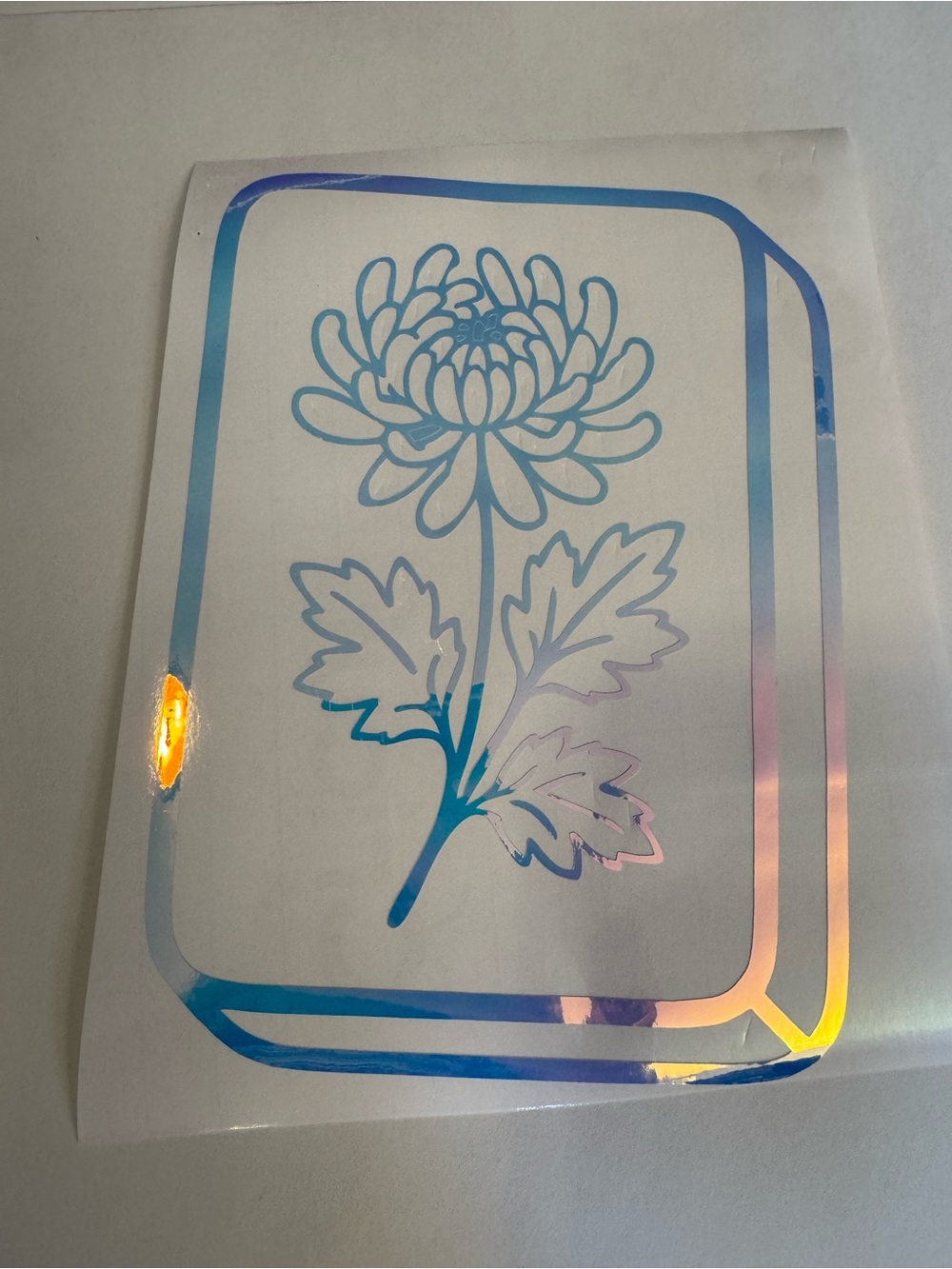 Mahjong Flower holographic vinyl decal removable